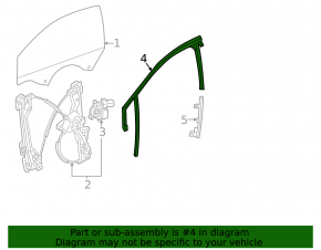 Glass seal front left Chevrolet Volt 16-
