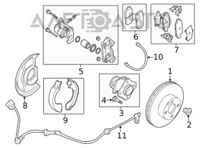 Rear right brake disc cover Nissan Sentra 13-19 under drum