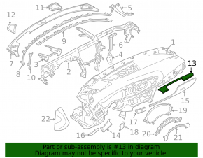Audi A6 C7 12-18 black left side panel trim