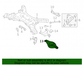 Lower arm under spring rear left Nissan Pathfinder 13-20 dented