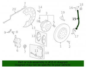 Brake hose front left VW Passat 20-22