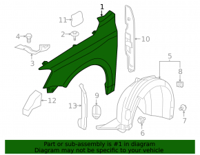Front right wing VW Jetta 11-18 USA SIGNEDA