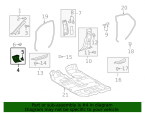 Front pillar trim lower right Lexus RX350 RX450h 10-15 black