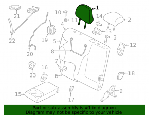 Subaru Forester 19-24 SK rear left headrest, gray cloth, for cleaning
