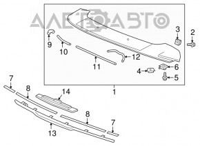 Trunk Door Spoiler Honda CRV 17-22 Structure