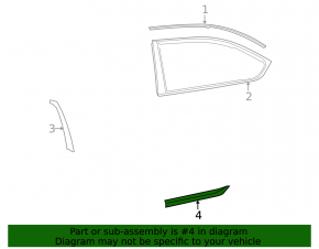 Door trim lower rear right Lexus LS460 LS600h 07-12 long