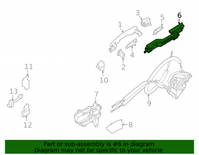 Rear right door handle mechanism Nissan Rogue 21-23 JP built