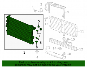 Radiator cooling water GMC Terrain 18- LYX, LSD, LTG