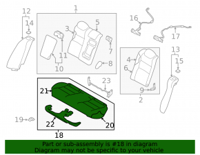 Rear row of seats 2 row Nissan Altima 19-22 cloth black awd