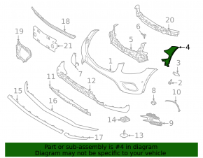 Left front bumper mount for Mercedes GLC 63 20-21 AMG (package)