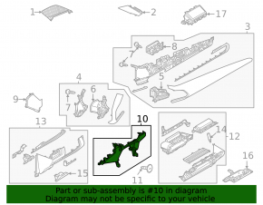Black center dash trim for Start/Stop for Mazda CX-30 20-23