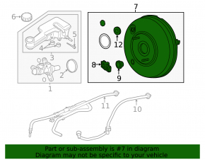 Ford Fusion mk5 13-16 vacuum booster without sensor