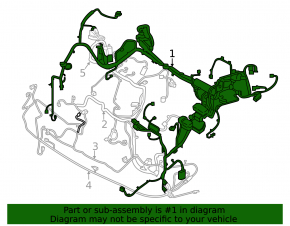 Ford Edge 15-16 2.0T underhood wiring harness with fuse box