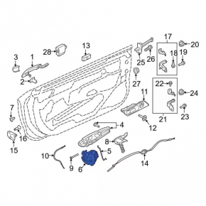 Ford Mustang mk6 15-23 front left door lock