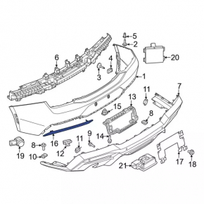 Rear bumper reflector right Ford Mustang mk6 18- broken mount