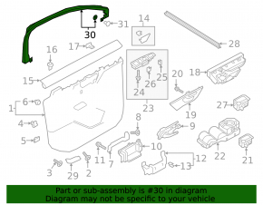 Lincoln Corsair 20-26 front left inner door frame