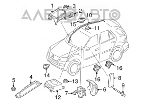 Left side curtain airbag for Mercedes X164 GL