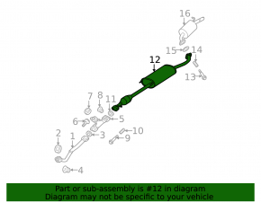 Exhaust pipe center section Lexus RX300 RX330 04-06