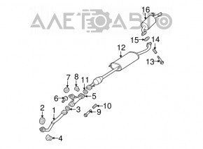 Exhaust pipe center section Lexus RX300 RX330 04-06