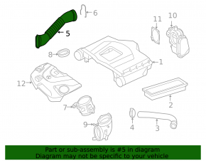 Air duct for the right air filter housing for a Mercedes S-class W221 S400
