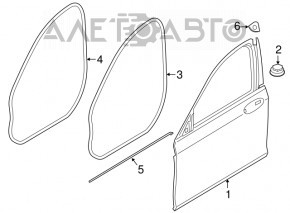 Bare front right door BMW 5 G30 17-23 white 300, butt