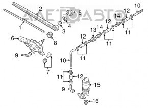 Windscreen wiper trapezoid with motor rear Audi Q3 8U 15-18