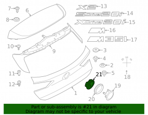 Bracket for the trunk opening handle of the BMW X2 F39 18-23
