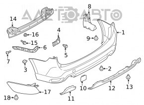 Rear bumper mount left Subaru Forester 19- SK