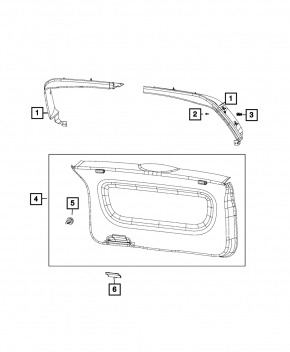 Trunk door trim Fiat 500L 14- black
