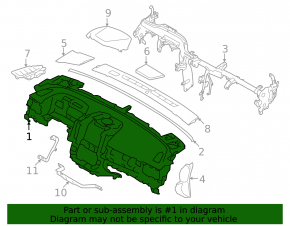 Subaru Forester 25-26 front dashboard with airbag