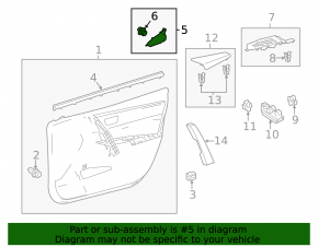 Toyota Corolla 14-19 inner triangle door plug for speaker