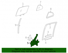 Window lifter with motor rear left Lexus IS250 IS350 06-14