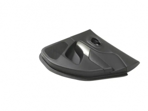 Jeep Cherokee KL 19-22 black rear right door panel with black leather insert, leather armrest, gray molding