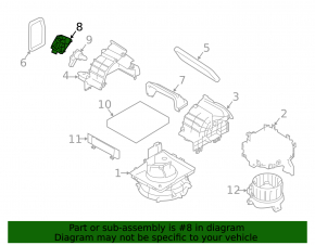 Actuator motor heater drive ventilation Subaru XV Crosstrek 18-23 manual