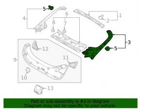 Trunk door trim right Hyundai Ioniq 17-22 black