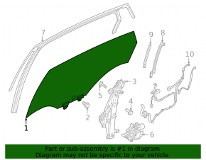 Rear left door glass for Nissan Ariya 23-25