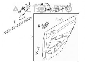 Hyundai Tucson 16-21 rear left door triangle trim, inner, broken mount