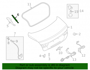 Trunk lid shock absorber left Infiniti Q50 14-20