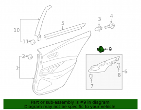 Front right window lift control Toyota Venza 21-