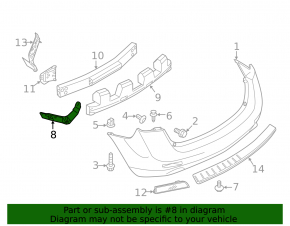 Rear bumper mount right Nissan Murano z51 09-14