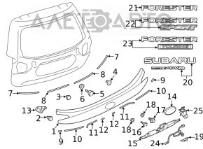 Subaru Forester 19-24 SK Trunk Door Trim