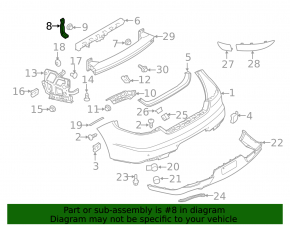 Rear bumper mount left upper Porsche Panamera 14-16