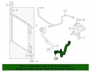 Lower radiator cooling pipe Mercedes GLS-class X166 13-19 4.7