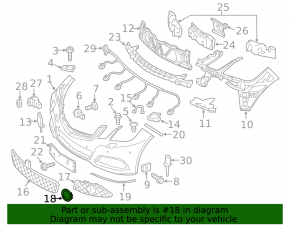 Molding under fog light, right, Mercedes E-class W212 10-13 elegance, under LED