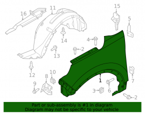 Front right wing Ford Explorer 11-15 prerest