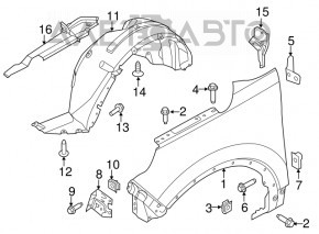 Front right wing Ford Explorer 11-15 prerest