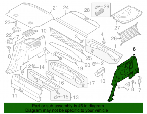 Arch trim left Ford C-max MK2 13-17 black Energi
