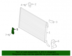 Air conditioning condenser radiator bracket, lower right, Land Rover Range Rover Velar 18-23 2.0T
