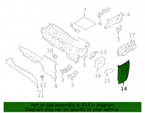Rear center console trim for Ford Explorer 20-23, black, for climate control, with pocket, scratches, broken fasteners