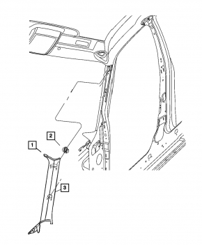 Front pillar trim left Chrysler 300 11-14 pre-rest black